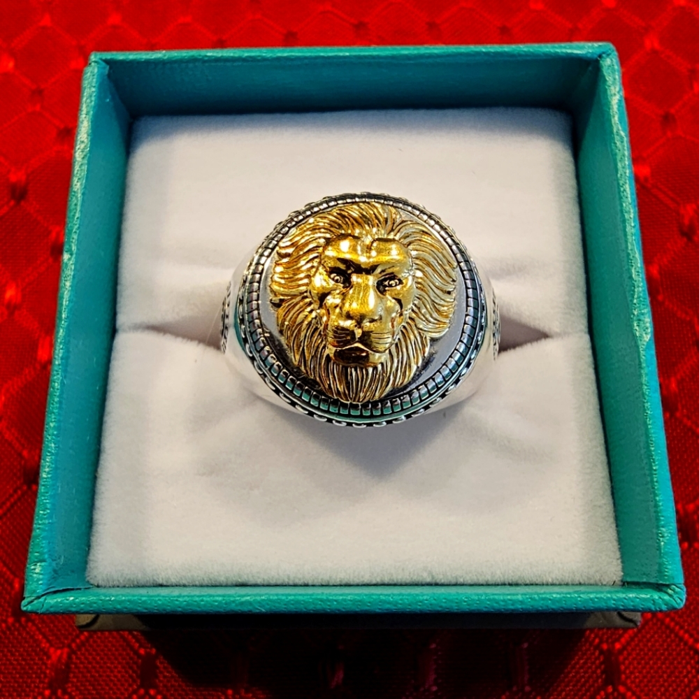 Mens Effy Gento Lion Sterling Silver Ring